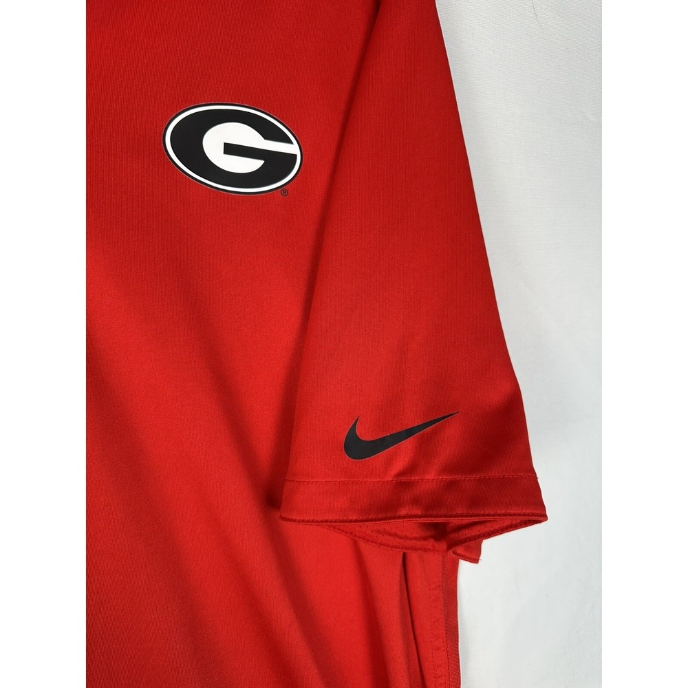 Nike UGA‎ Georgia Bulldogs Golf Polo Shirt Mens Large Red Short Sleeve Dri-Fit - Picture 3 of 8